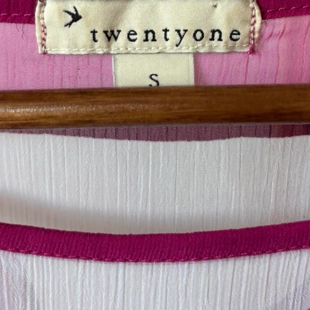 Y2K Pink Lily Graphic Tunic Sheer White Top 2000s Boho Fairycore Small - Picture 3 of 7